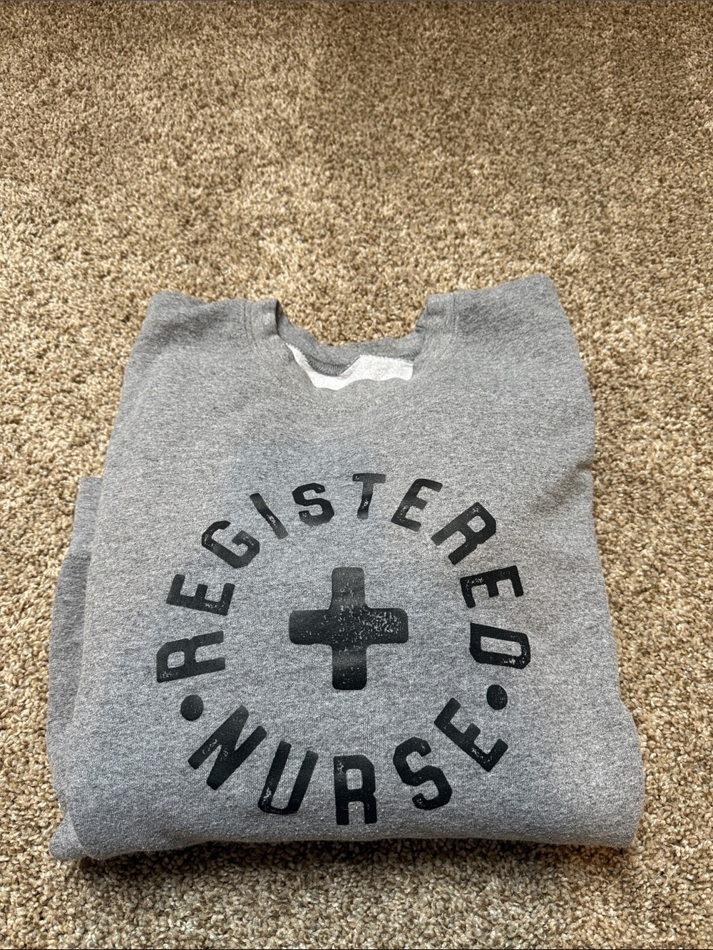 Gray "Registered Nurse" Graphic Sweatshirt- oversized